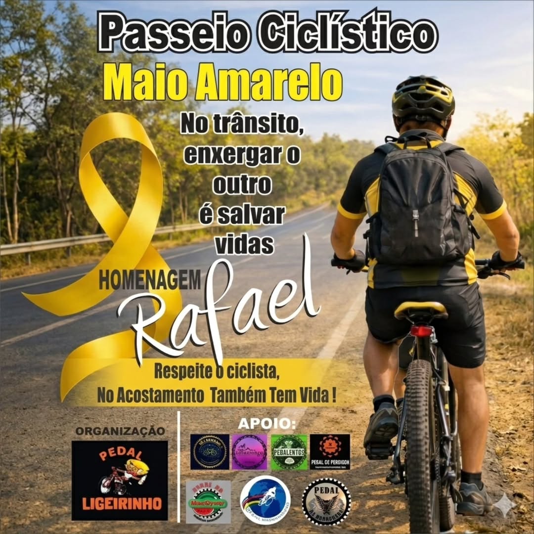 Maio Amarelo: Passeio ciclistico para conscientização no trânsito será realizado em Conquista
